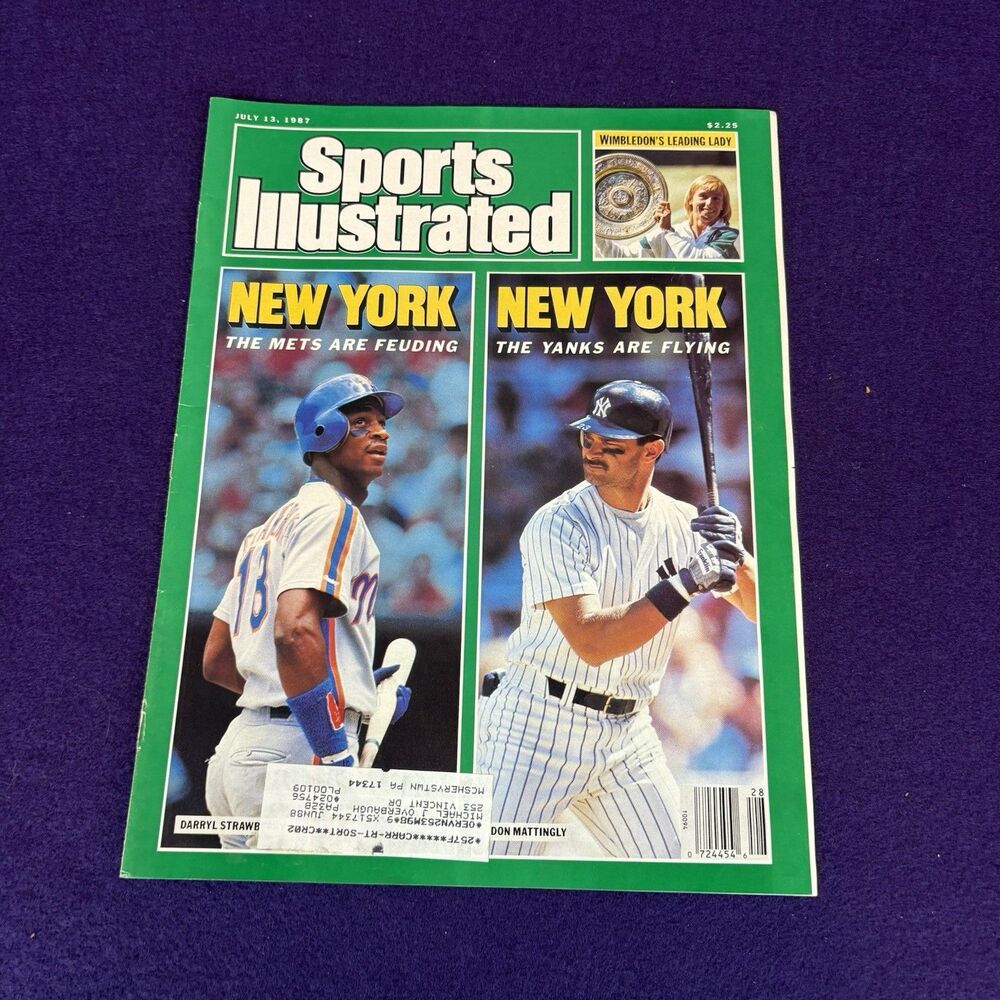 Sports Illustrated 1987 NY Mets NY Yankees Darryl Strawberry Magazine Cover